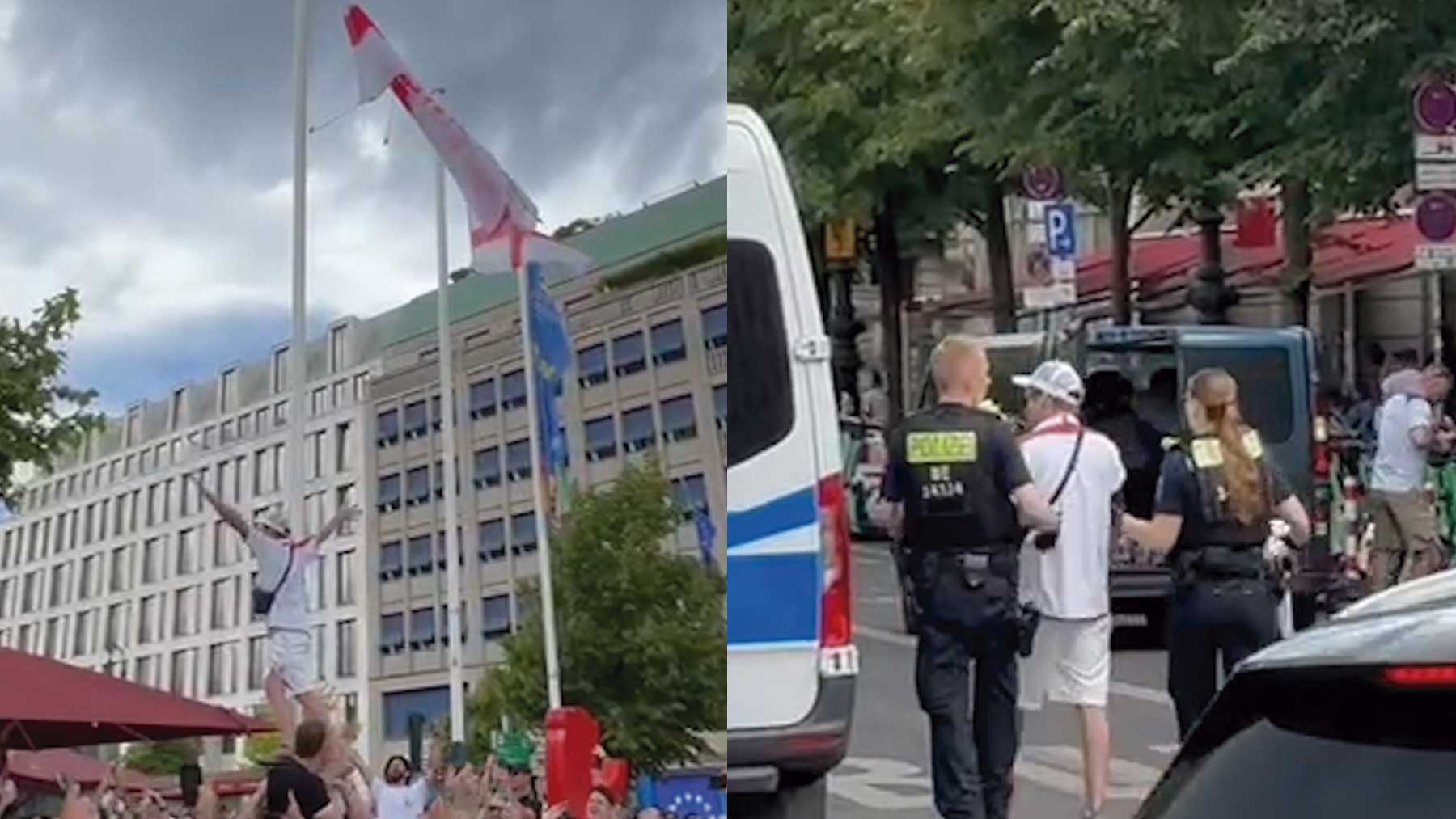 Las afición inglesa tuvo protagonismo en las calles de Berlín.