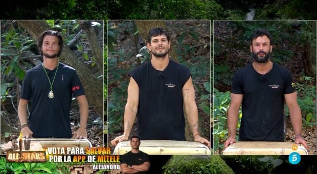 Bosco Martínez-Bordiú, Alejandro Nieto y Jorge Pérez en los alegatos de 'Supervivientes All Stars'. (Mediaset)