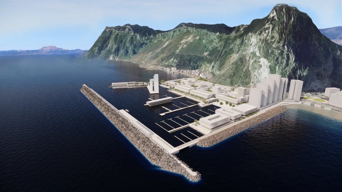 Recreación 3D del proyecto Eastside en Gibraltar (Foto: Eastside – TNG Global)