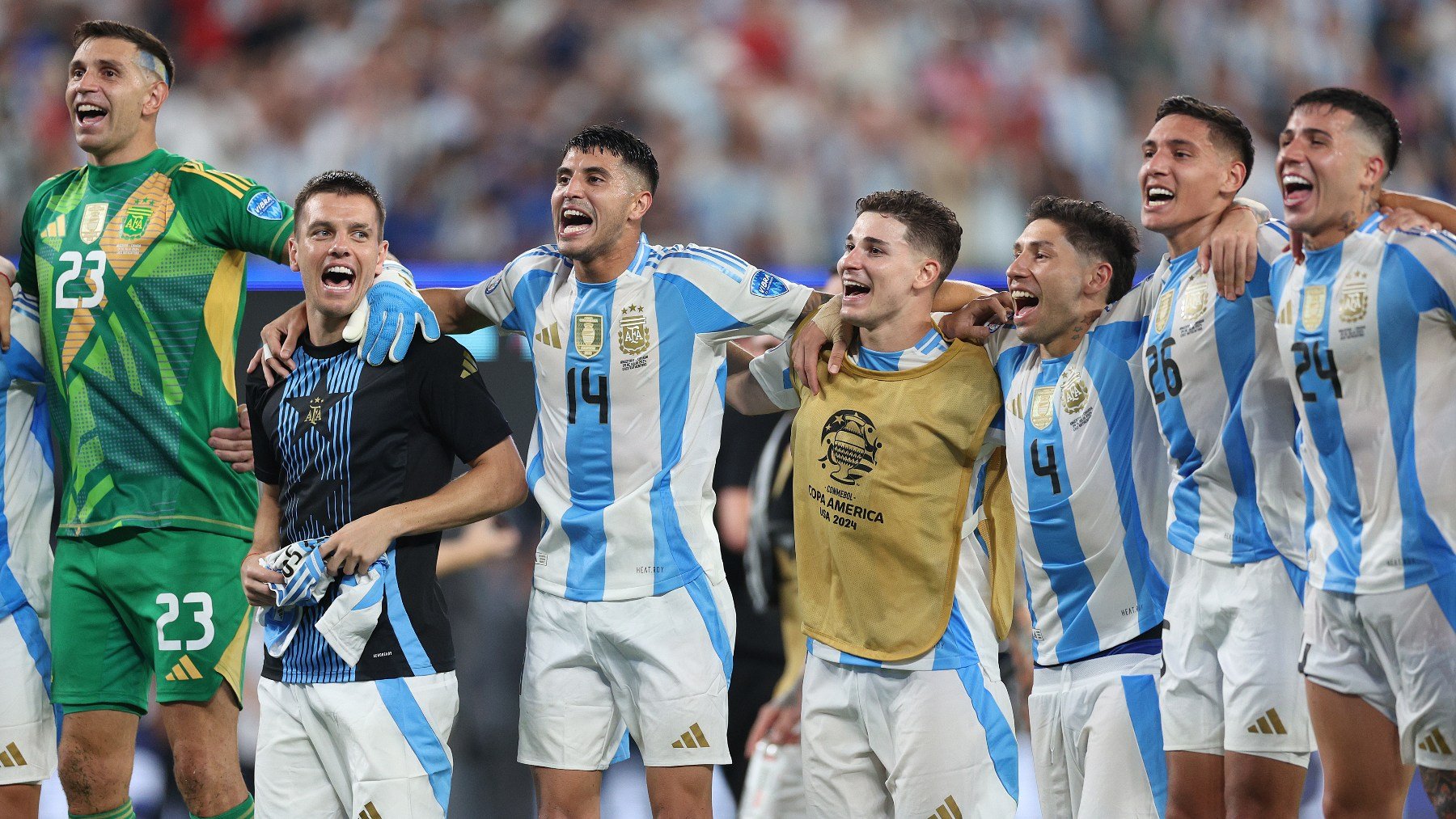 Los jugadores de Argentina celebran la Copa América. (Getty)