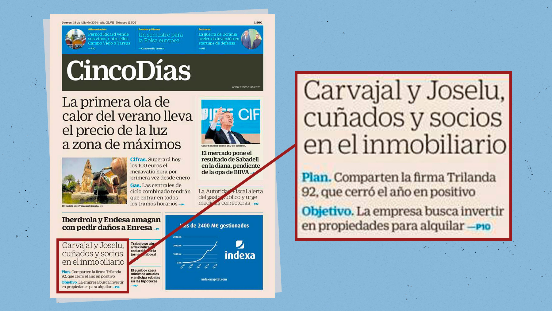 La portada de ‘Cinco Días’, diario económico de ‘El País’.