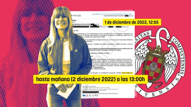 La Complutense envía al juez un mail de Begoña Gómez que daba sólo 24 h para ofertar en una adjudicación