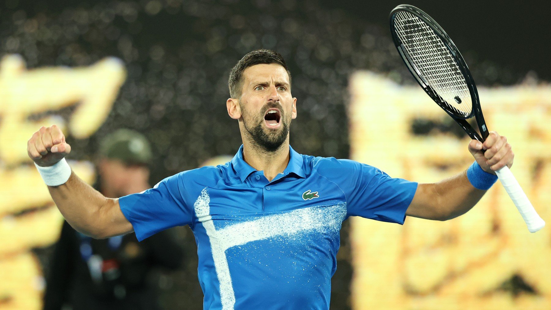 Novak Djokovic en un partido. (Getty)