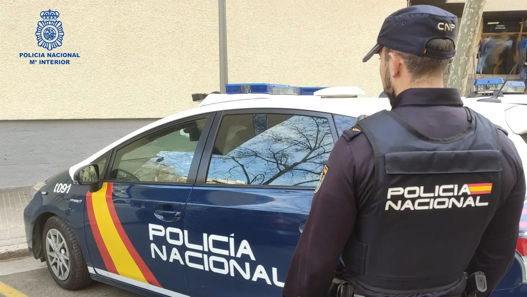 Un agente de la Policía Nacional en Palma.