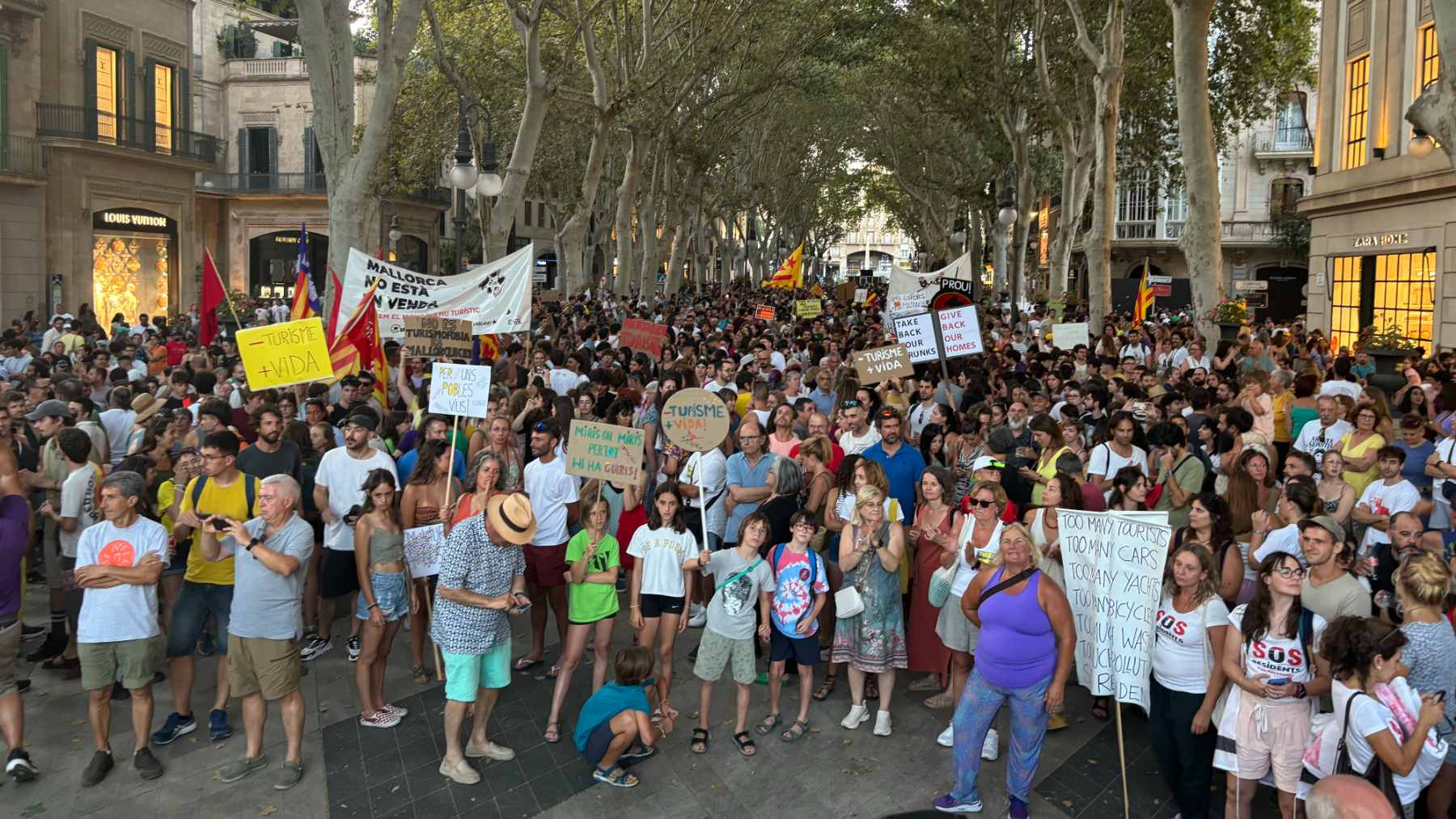 Manifestación contra la masificación turística en Palma.