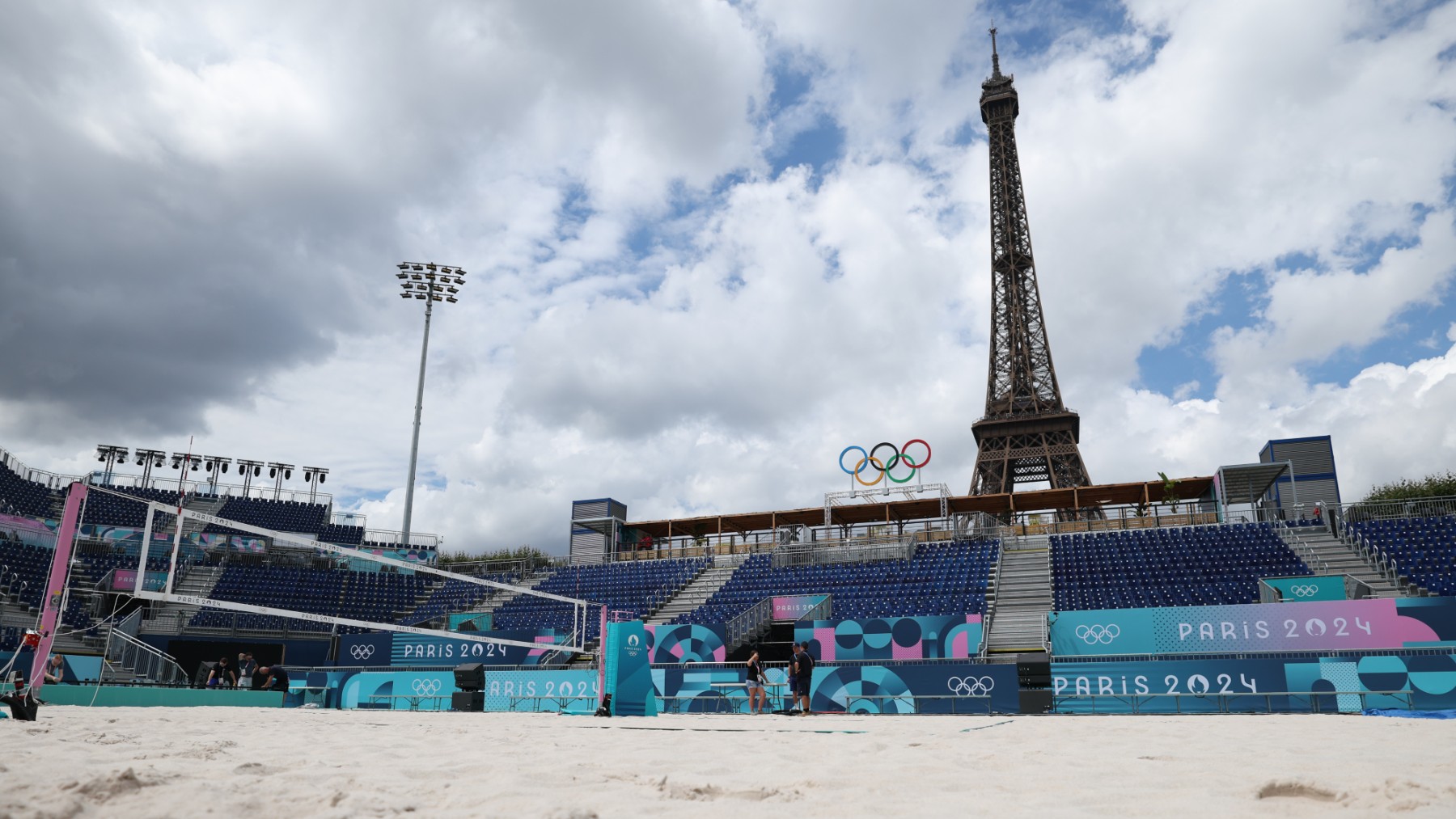 Las instalaciones de voley playa de París 2024. (Getty)