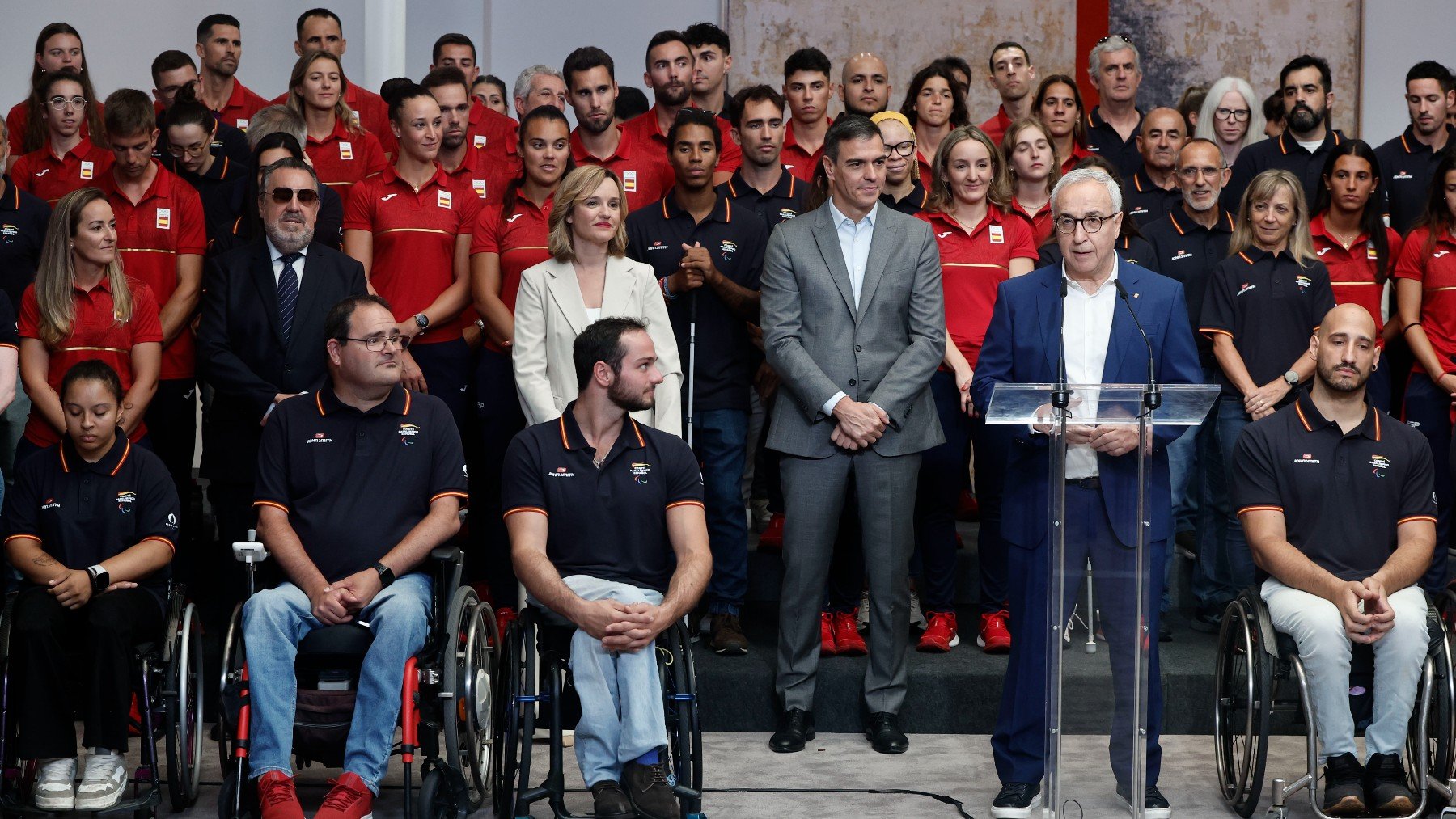 Alejandro Blanco, durante la recepción de Sánchez a los olímpicos y paralímpicos en Moncloa. (EFE)