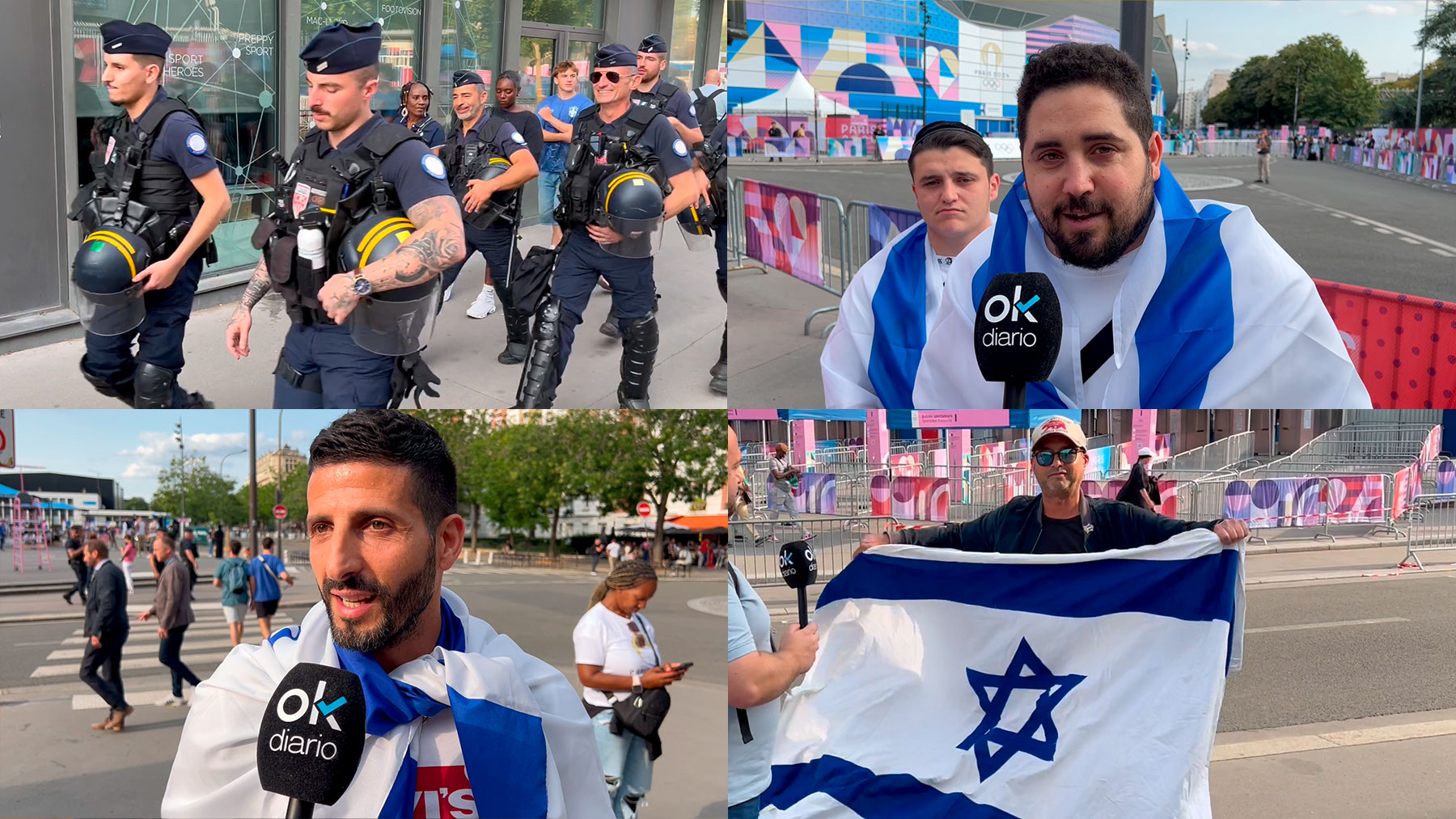 Un espectacular despliegue policial en París permite a los israelíes acudir con banderas al fútbol olímpico.