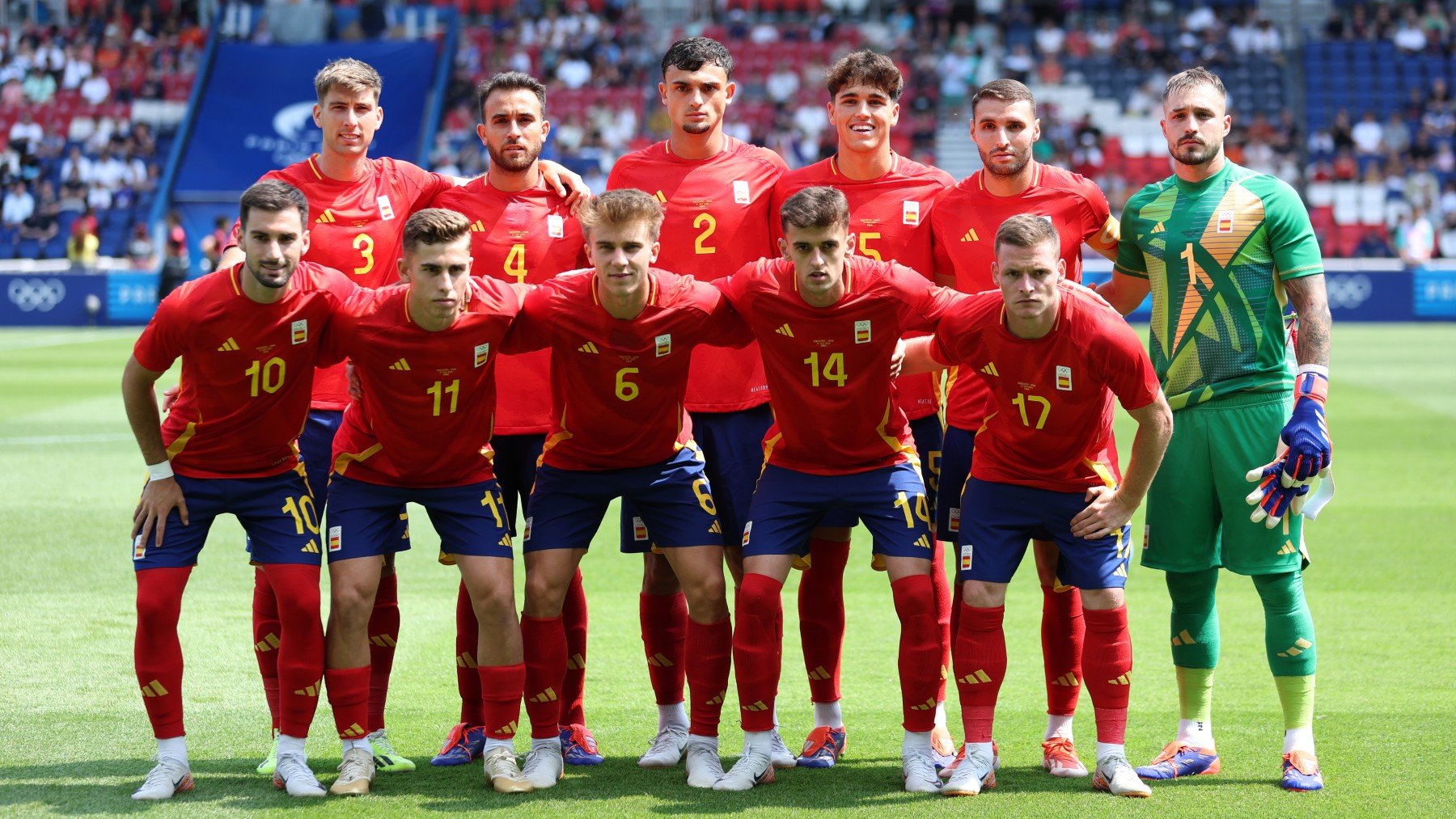 La selección de España de fútbol, antes de un partido. (Getty)