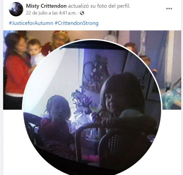 Misty, hermana de Autumn Crittendon, cambia su perfil en Facebook pidiendo justicia.