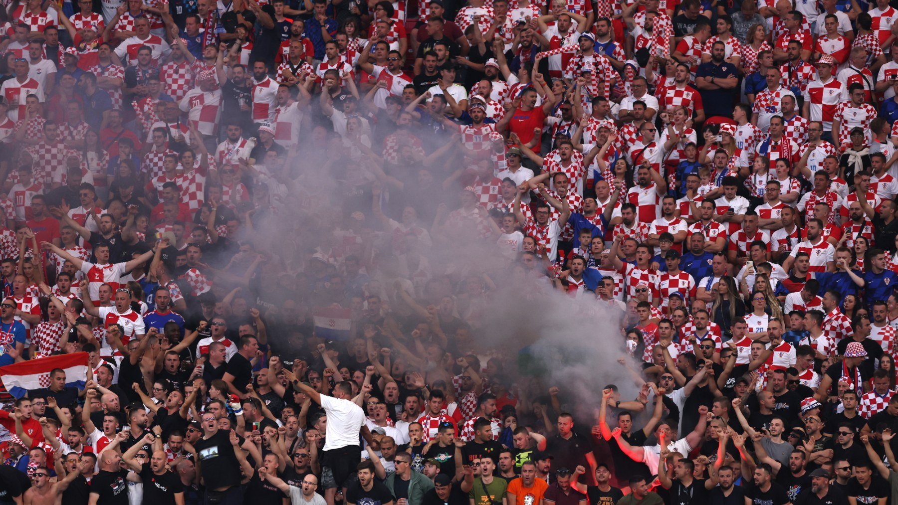 La afición croata en un partido de la Eurocopa. (Getty)