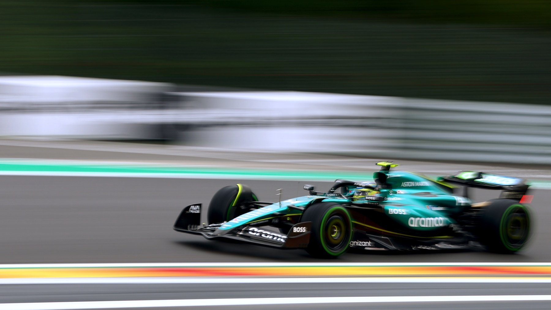 Fernando Alonso, en la clasificación para el GP Bélgica de Fórmula 1.(Getty)