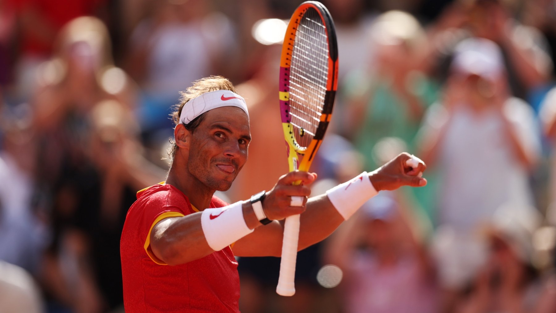 Rafa Nadal celebra su triunfo en los Juegos. (Getty)