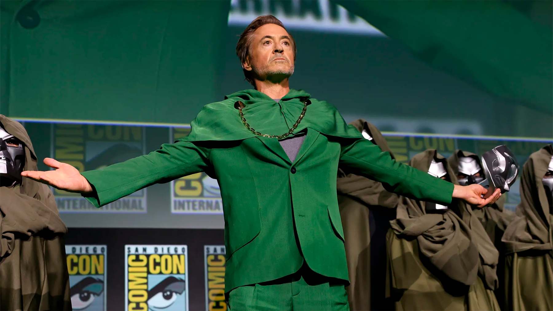 Robert Downey Junior en su presentación con el Doctor Doom en la Comic-Con ( JESSE GRANT:GETTY IMAGES FOR DISNEY).