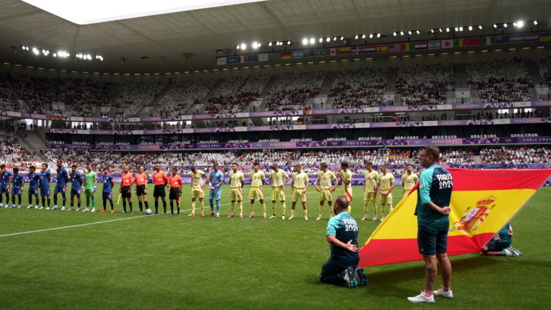 Momento del partido entre España y República Dominicana.