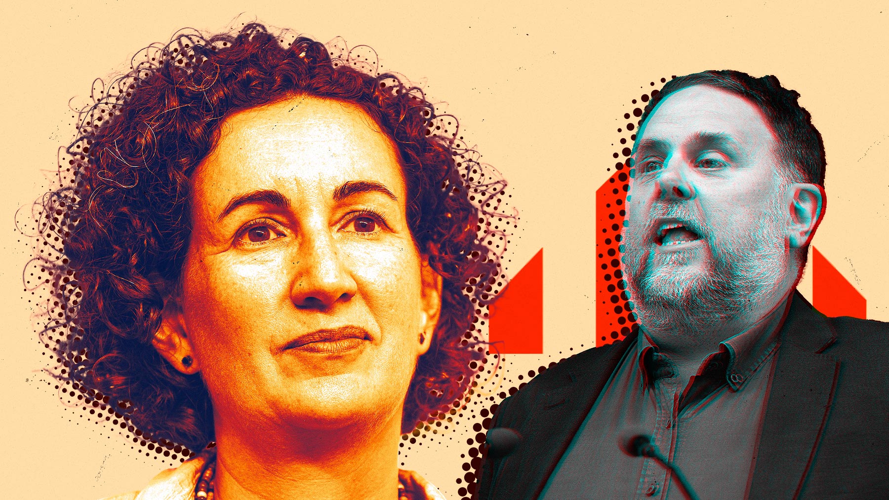 Marta Rovira y Oriol Junqueras.