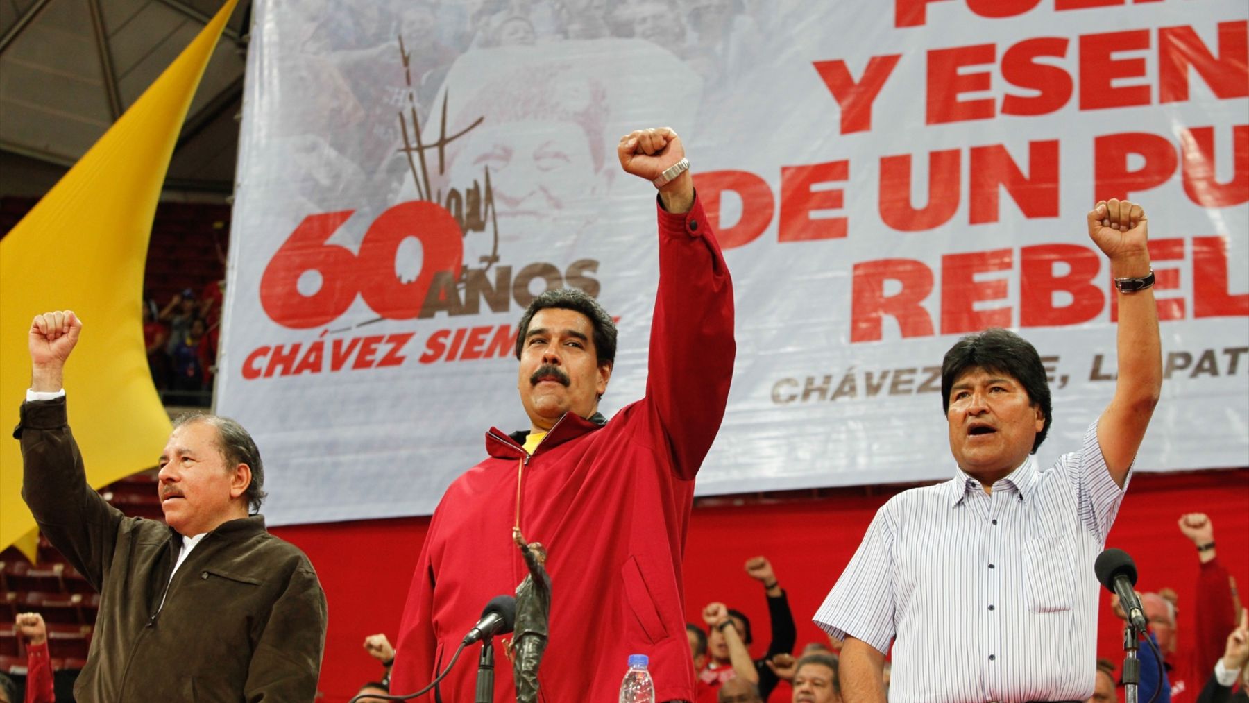 Maduro junto a Daniel Ortega y Evo Morales.