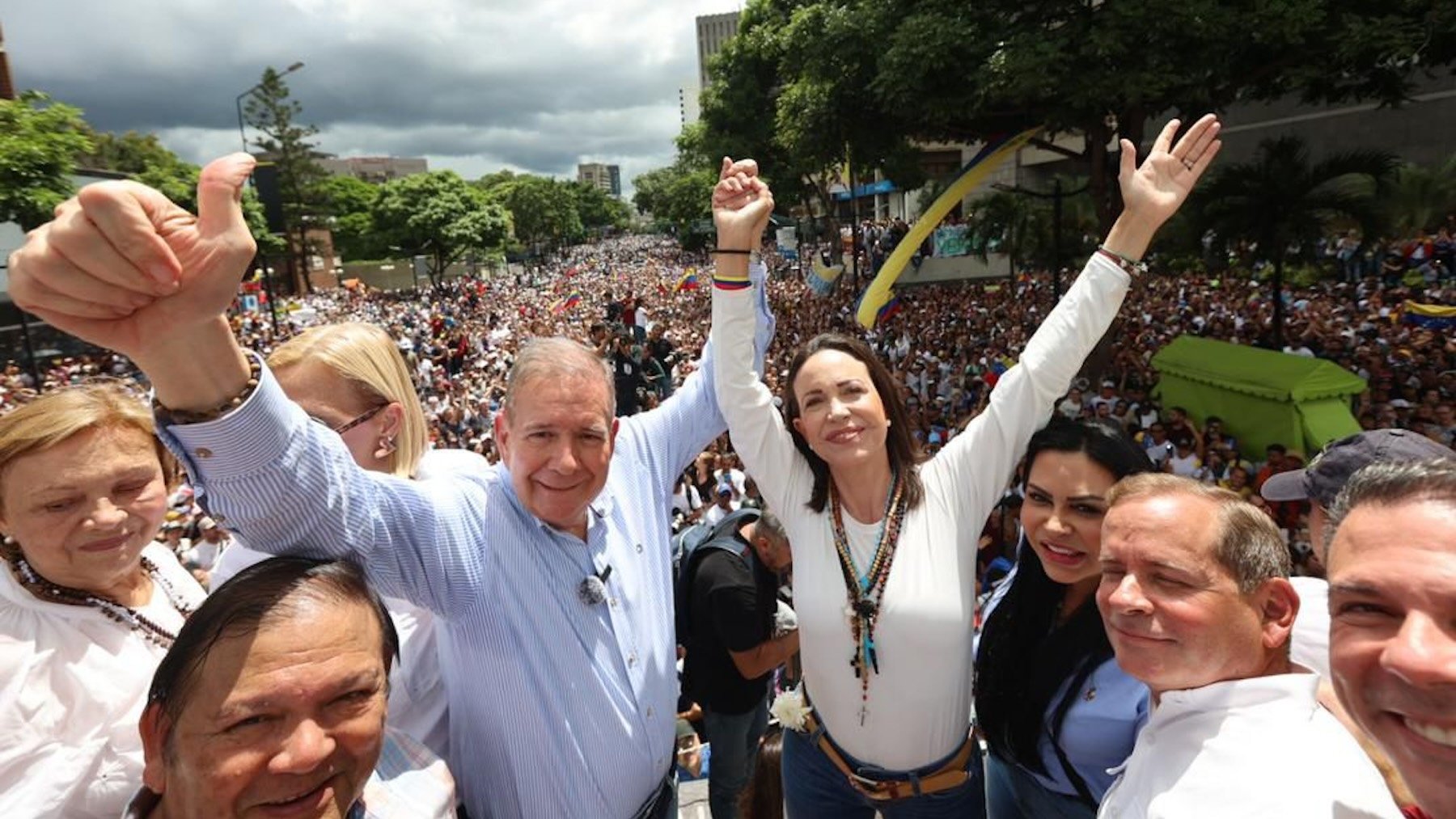 Edmundo González y María Corina Machado, este martes en Caracas.