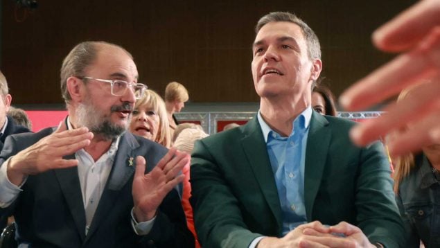 Lambán acuerdo PSOE y ERC, Javier Lambán, Pedro Sánchez