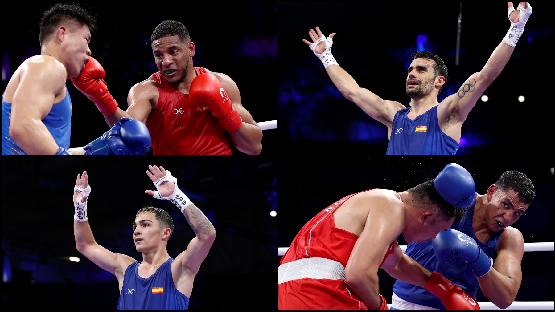 Los cuatro boxeadores españoles que buscarán medalla en París. (Getty)