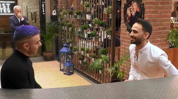 Pedro y Alejandro en 'First Dates'. (Mediaset)