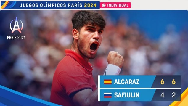 Carlos Alcaraz, Roman Safiulin, Juegos Olímpicos, París 2024