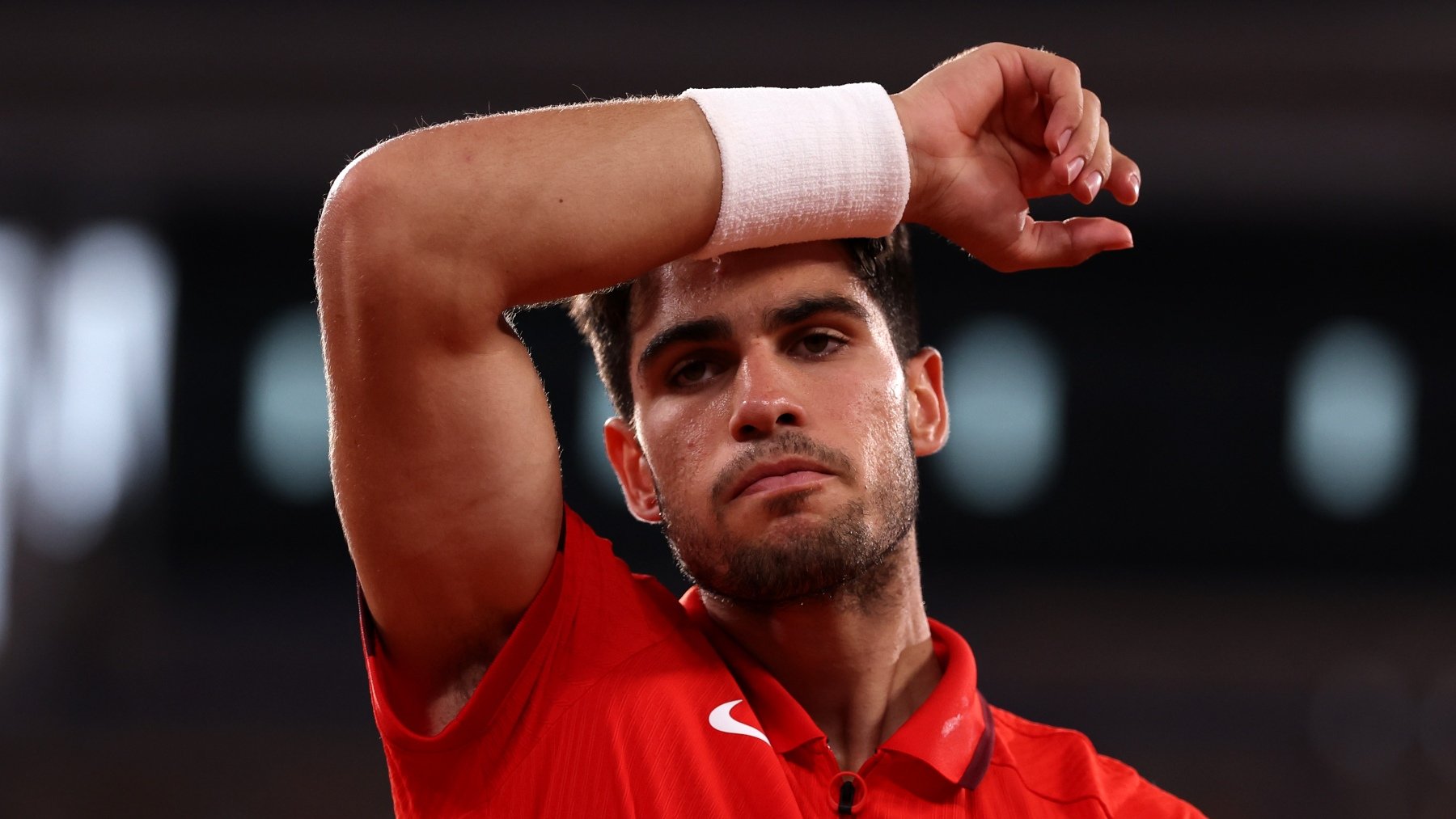 Carlos Alcaraz en el torneo olímpico. (Getty)