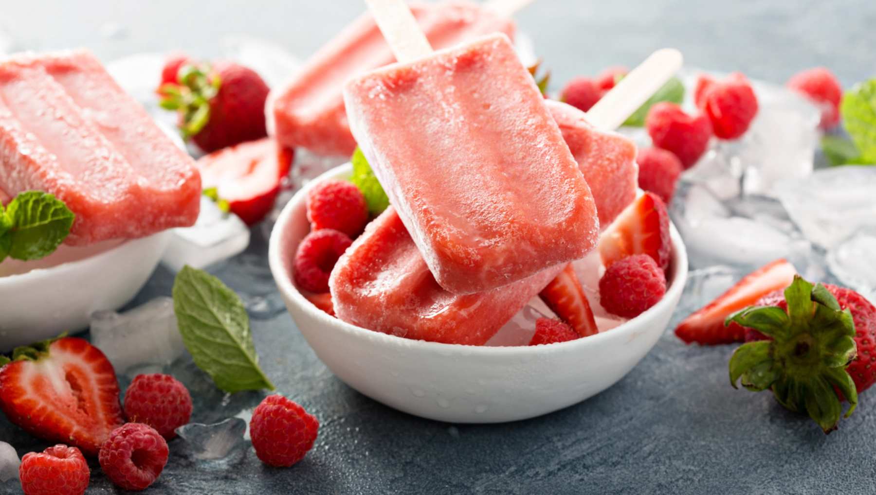 Helado de fresas.