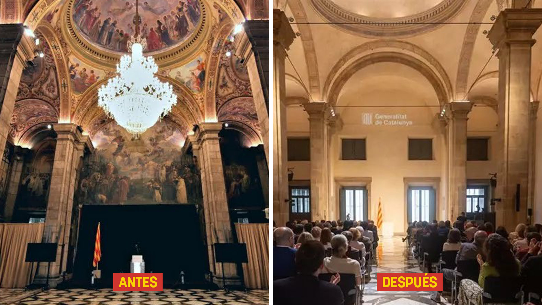 Antes y después del Salón Sant Jordi.