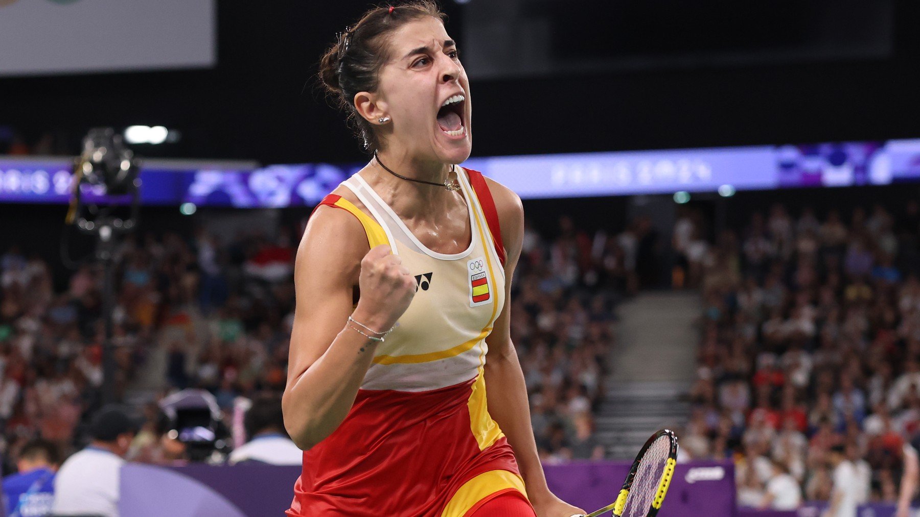 Carolina Marín durante un partido. (Getty)