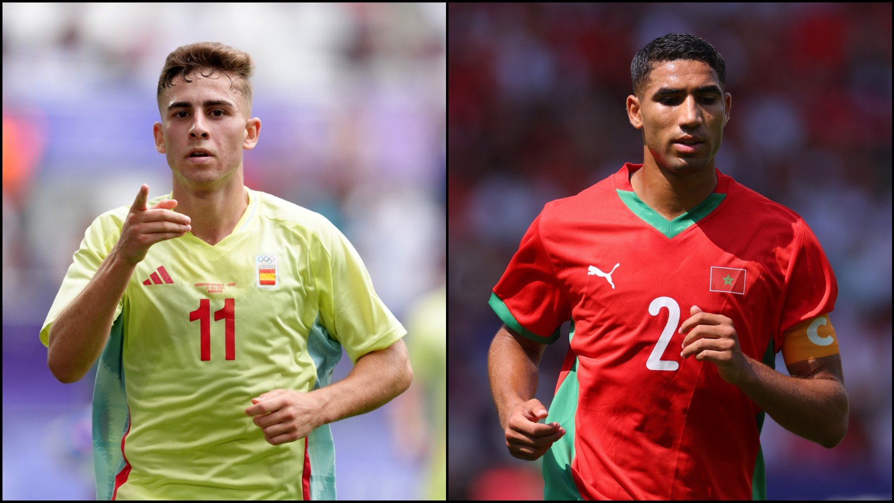 Fermín López y Achraf Hakimi. (Getty)