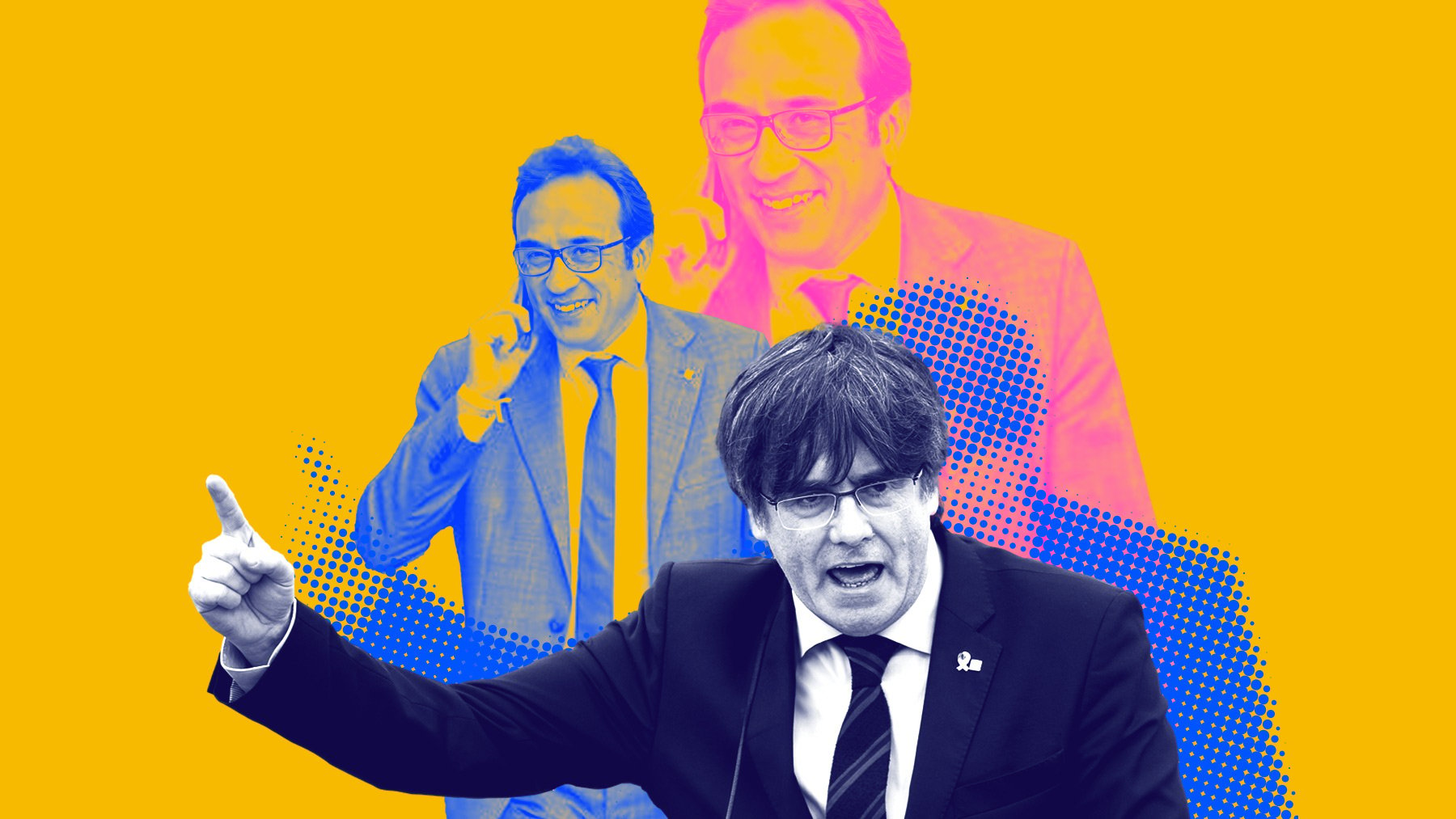 Josep Rull y Carles Puigdemont.