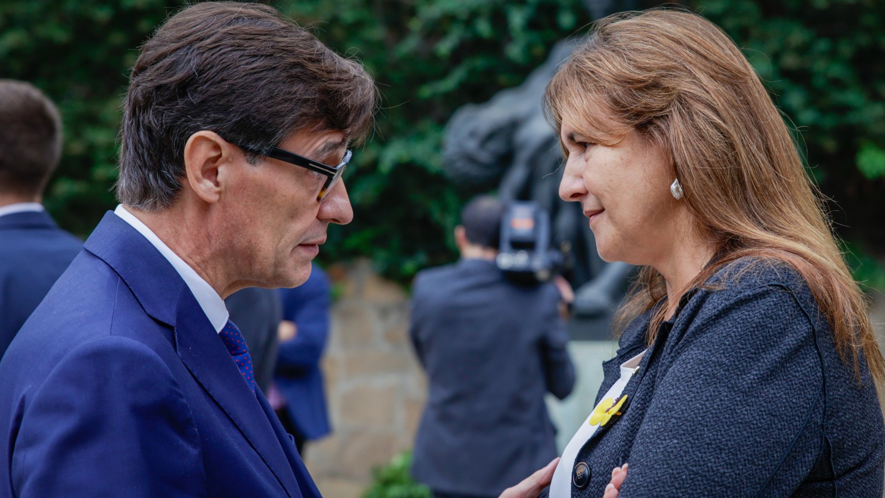 Salvador Illa y Laura Borràs. (Foto: EP)