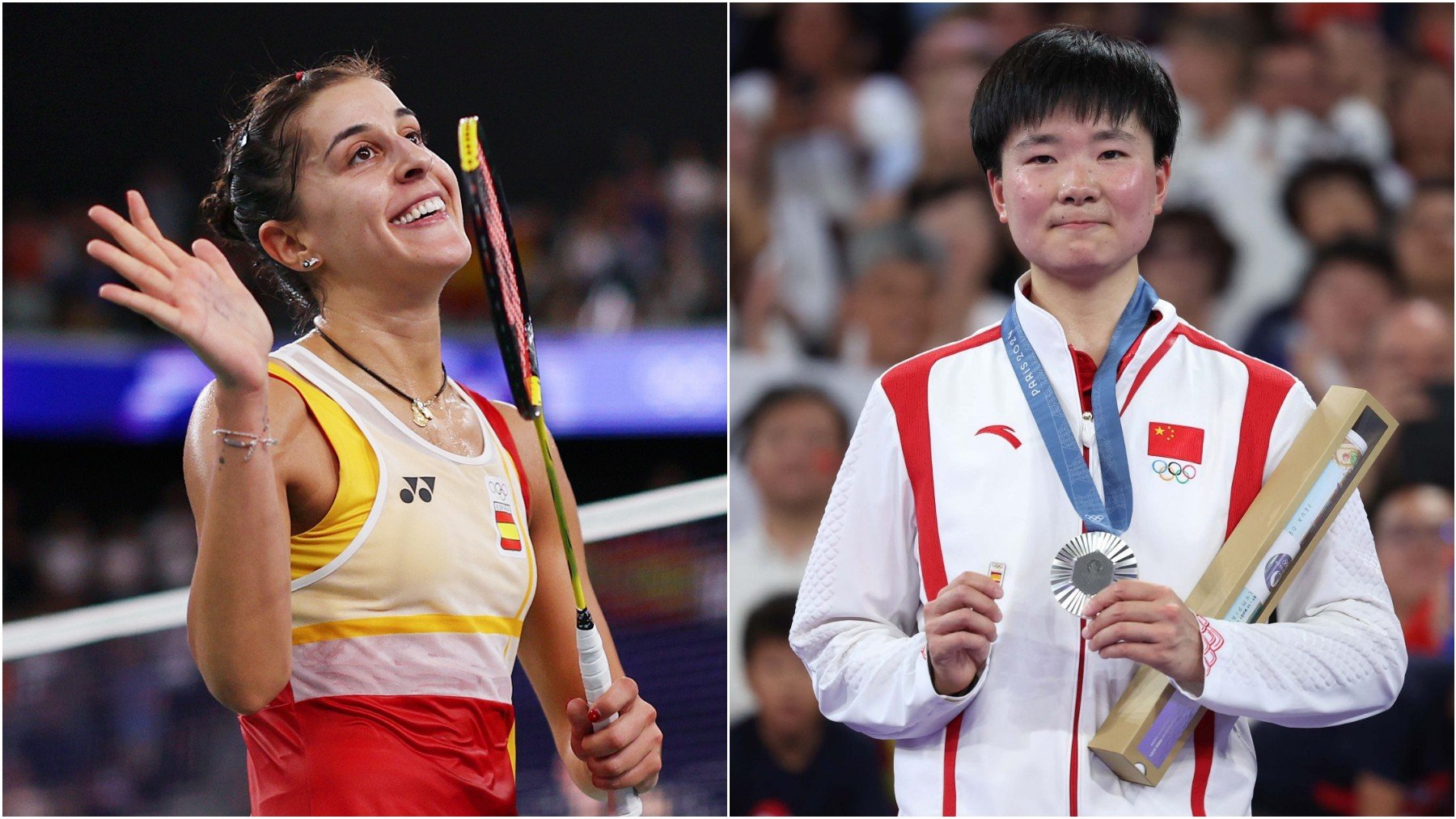 Carolina Marín y He Bing Jiao. (Getty)