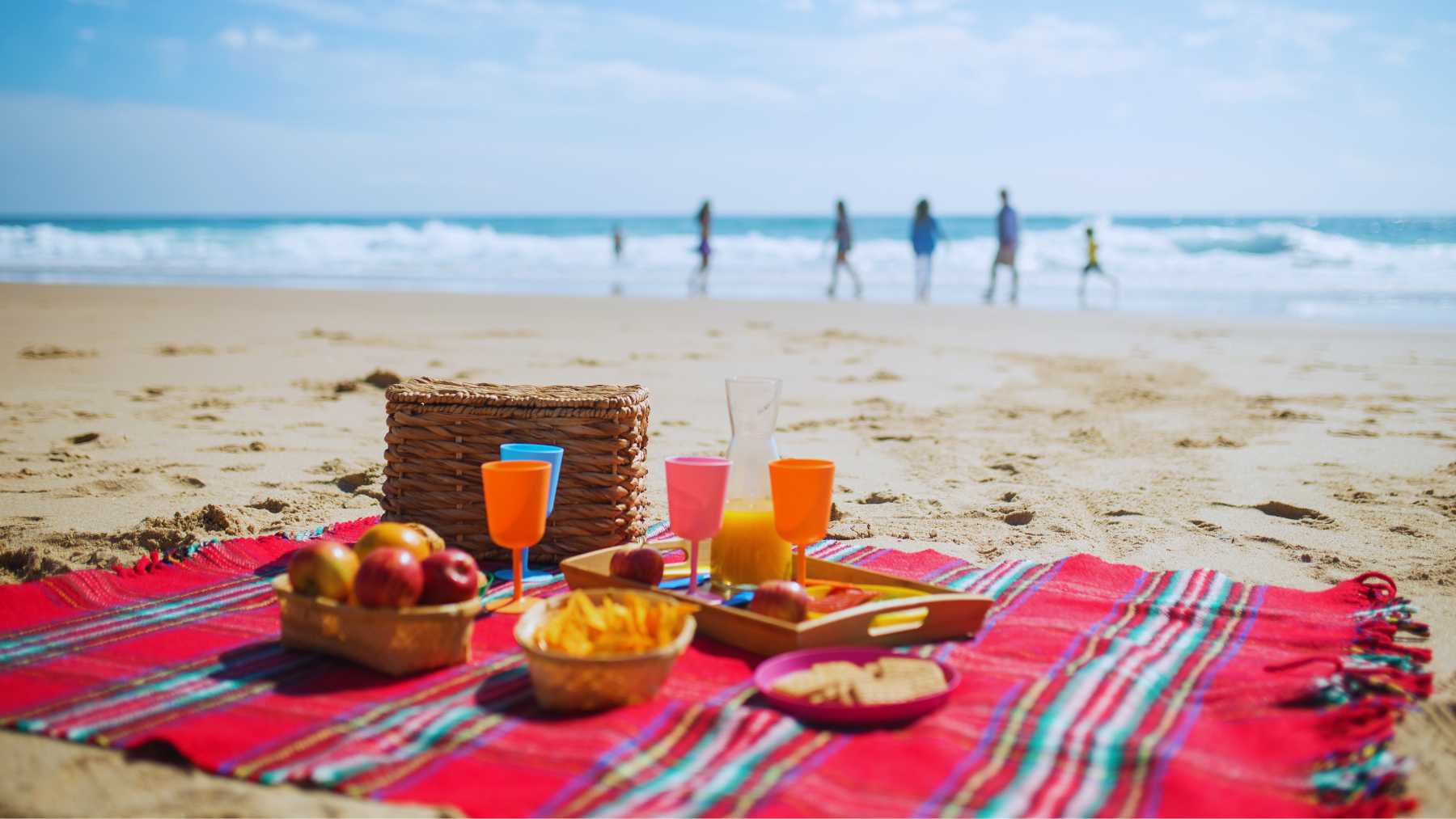 Comida en la playa.