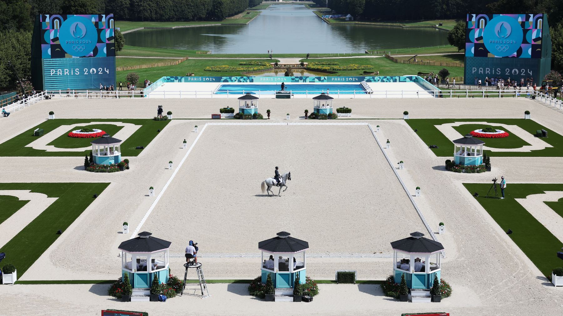 Vista  general de uno de los participantes españoles en hípica en París 2024. (Getty)