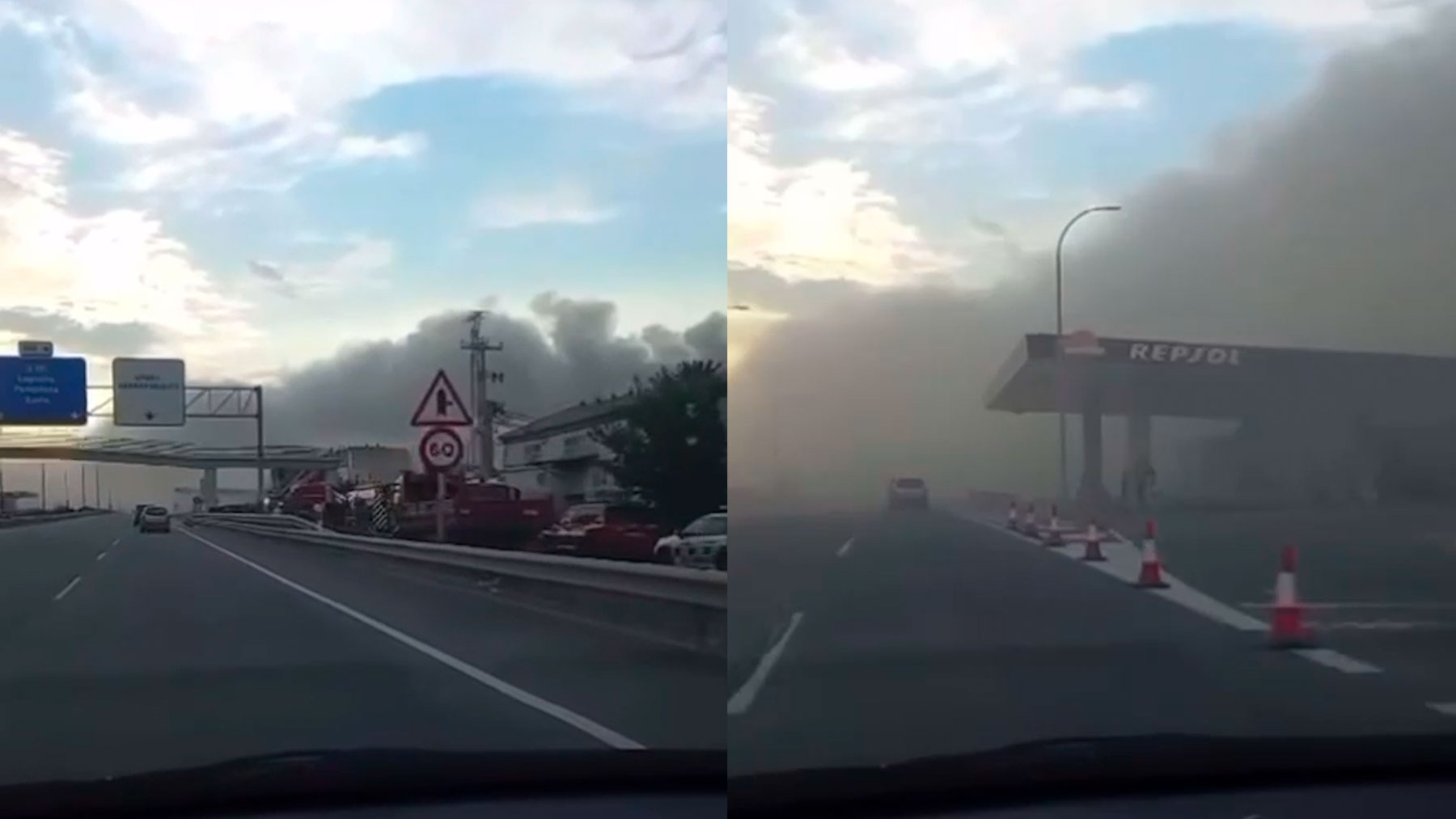 Imágenes de la nube tóxica en Utebo.