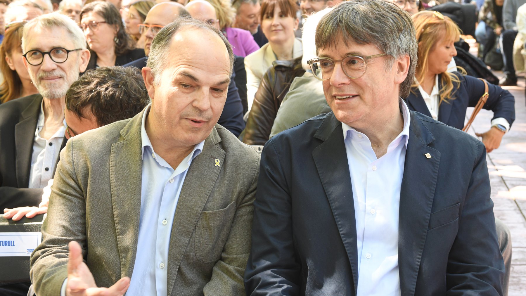 Jordi Turull y Carles Puigdemont. (Foto: EP)