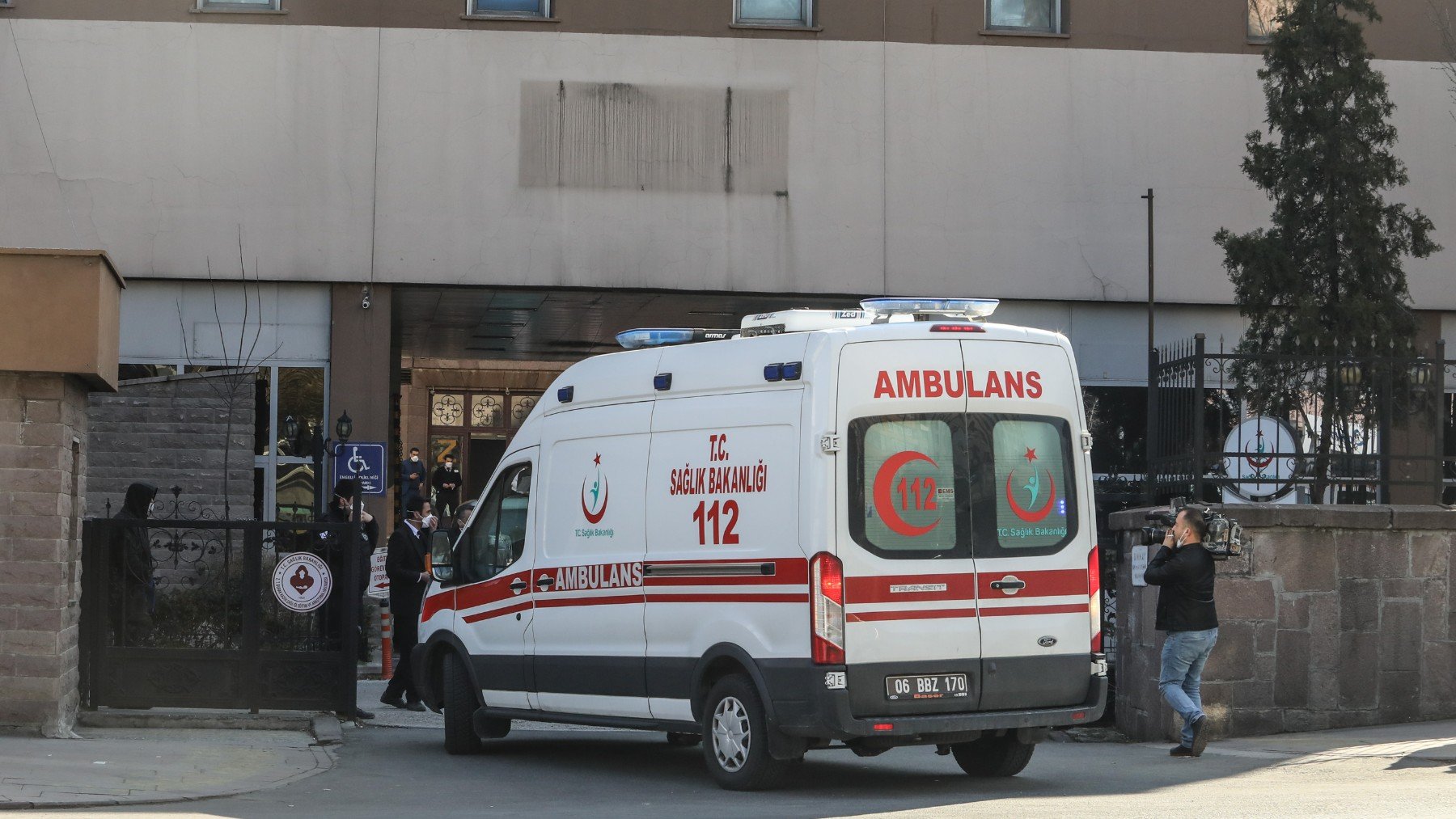 Una ambulancia en un hospital de Turquía.