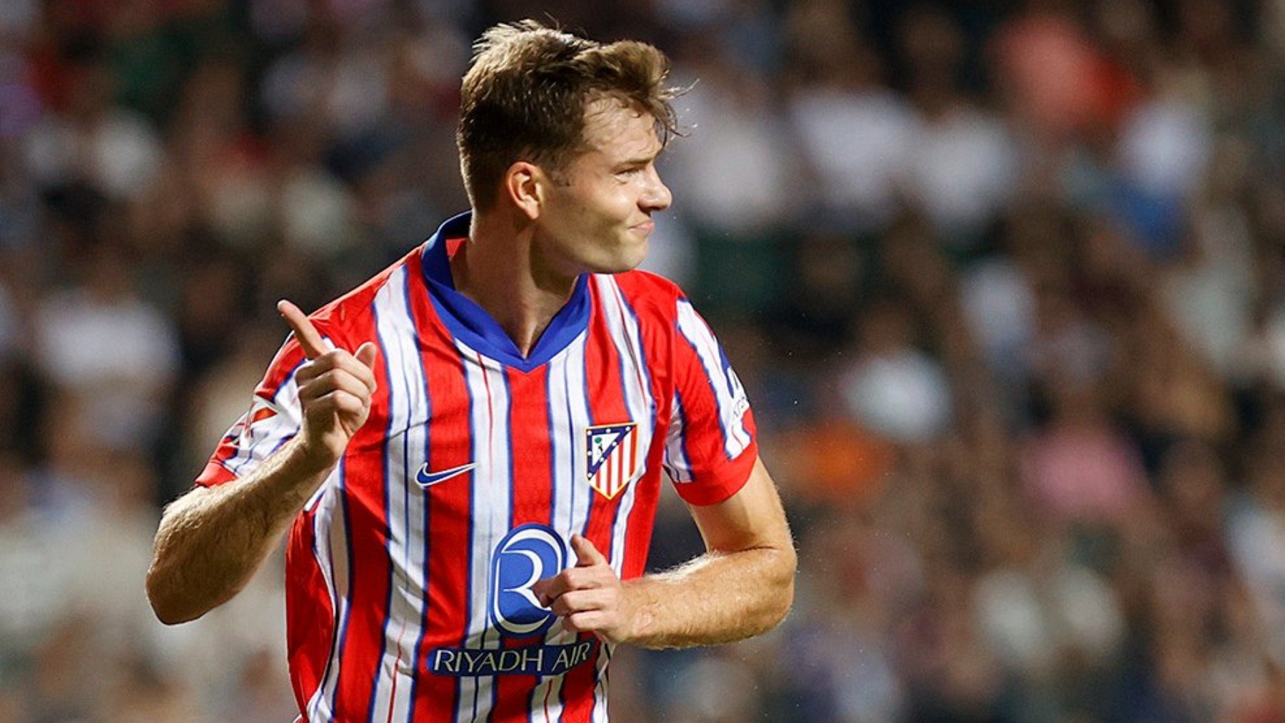 Sorloth celebra su primer gol con el Atlético.