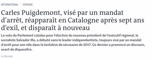 prensa internacional Puigdemont