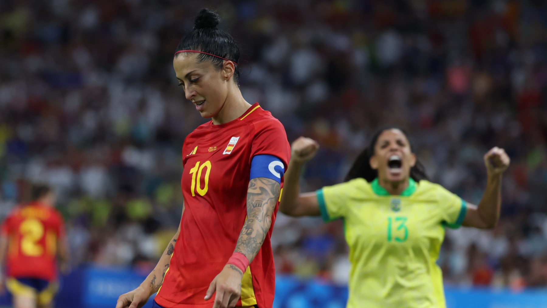 Jenni Hermoso, ante Brasil. (EFE)
