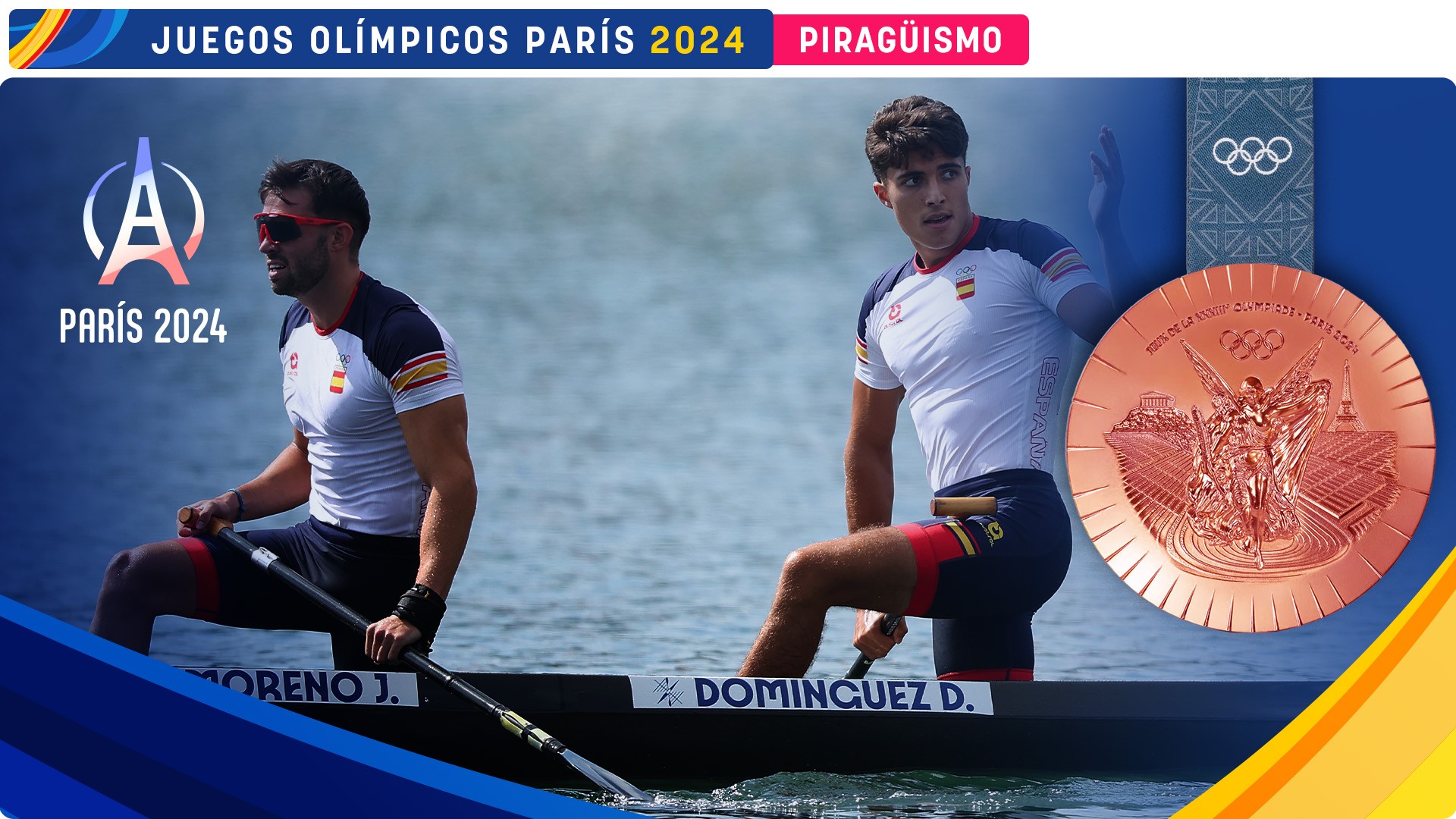 Joan Antoni Moreno y Diego Domínguez ganan el bronce en piragüismo.