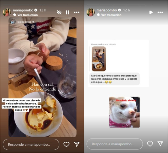 Los stories de Instagram de María Pombo.
