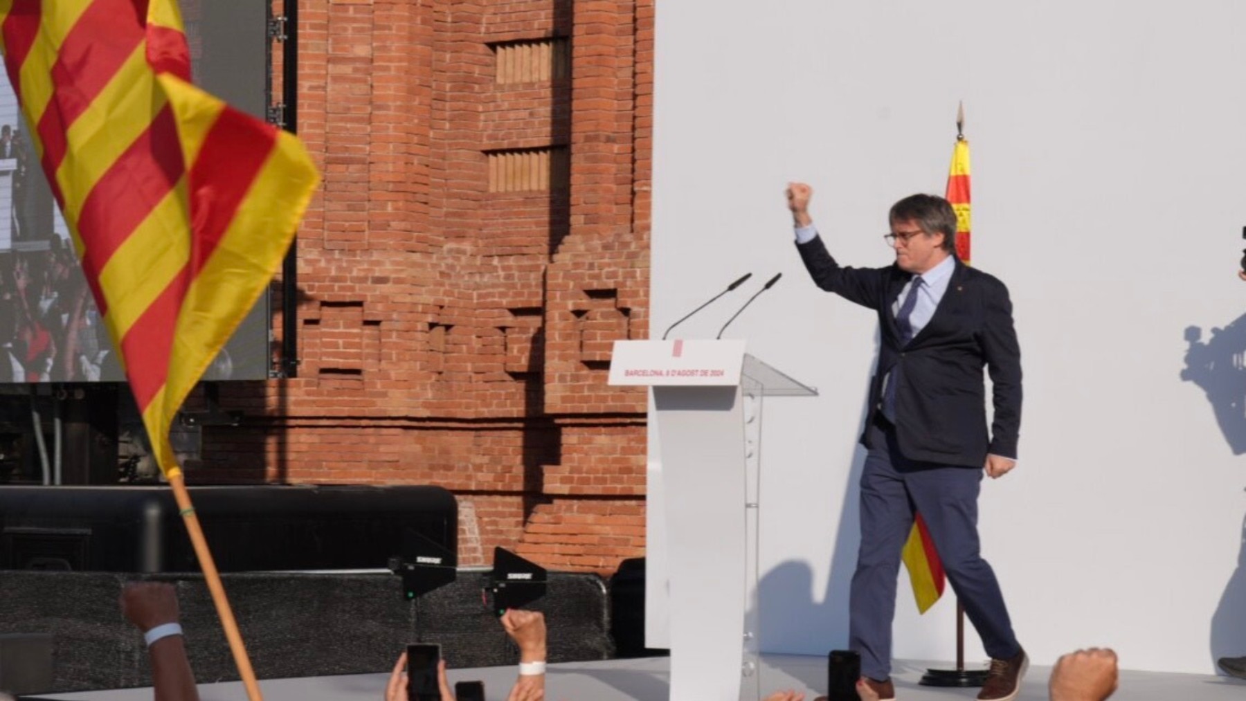 Carles Puigdemont durante su mitin. (Foto: Ep)