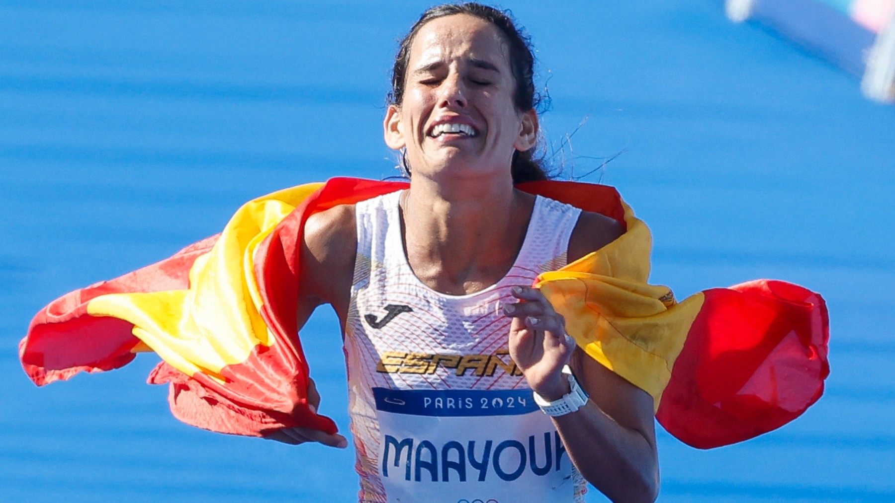 Majida Maayouf en el maratón femenino. (EFE)