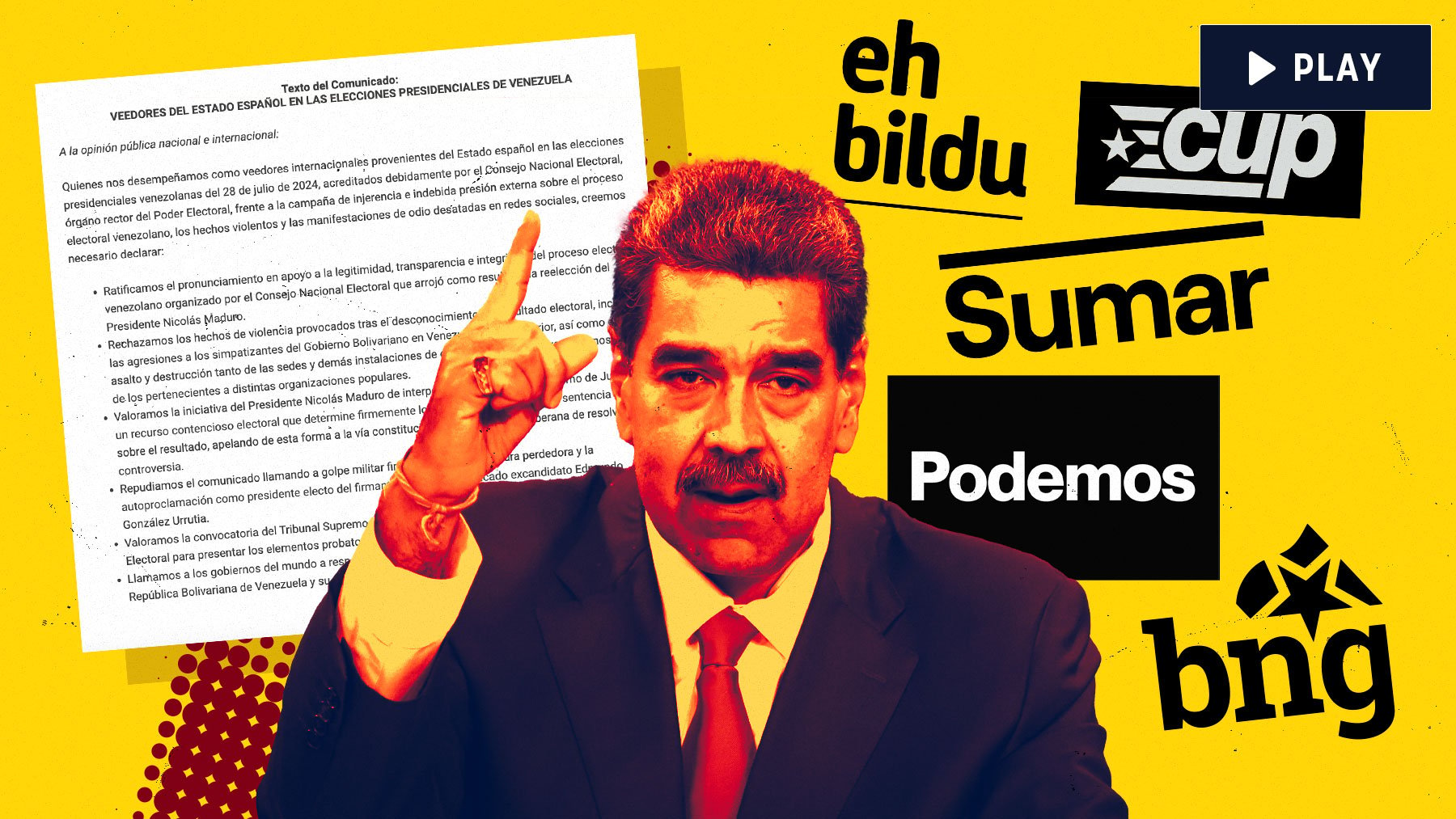 Los socios de Sánchez firman un texto reconociendo la «legitimidad» de las elecciones en Venezuela.