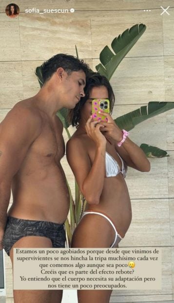 Sofía Suescun y Kiko Jiménez en historias de Instagram.