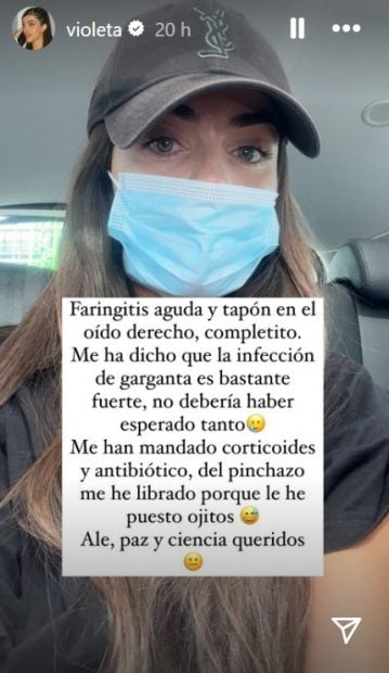 Violeta Mangriñán comparte su diagnóstico tras acudir a urgencias. (Instagram)