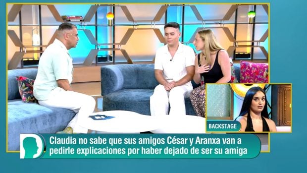 César y Arantxa han acudido a El diario de Jorge para pedir a su amiga que les haga caso (Mediaset).